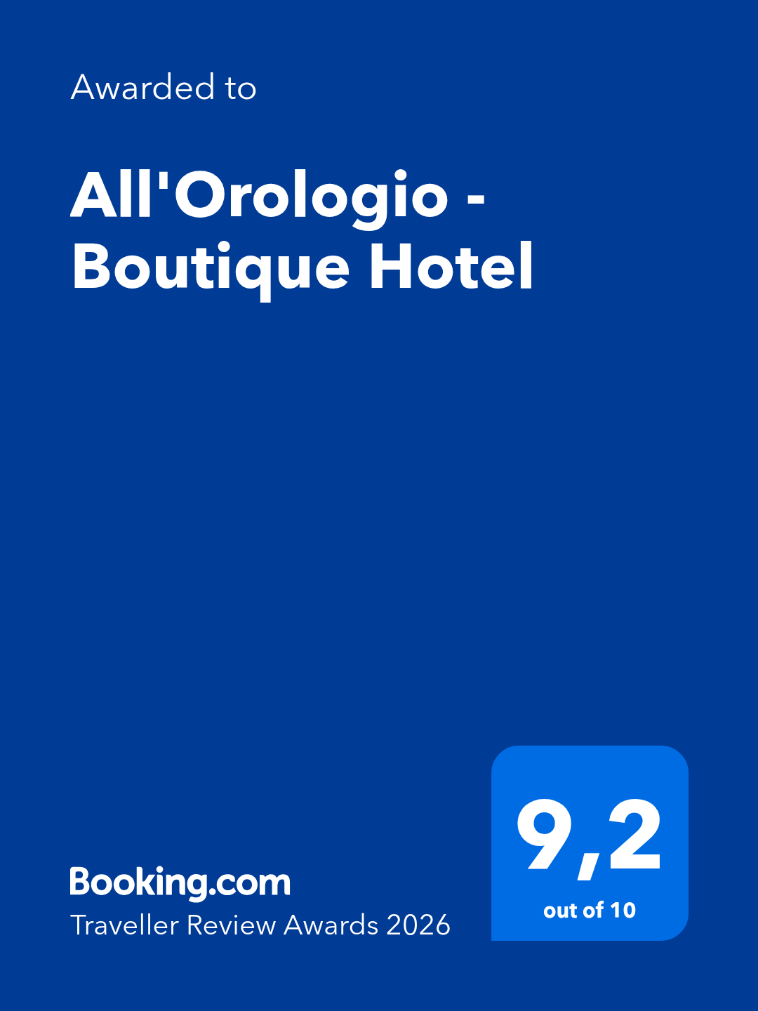 Hotel Caorle All'Orologio Premio Traveller Review Award 2026 Hotel All'Orologio Caorle - Eccellenza Booking.com