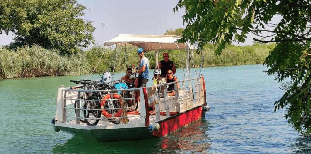 Mappa dei passi barca a Caorle per escursioni in bicicletta nella laguna